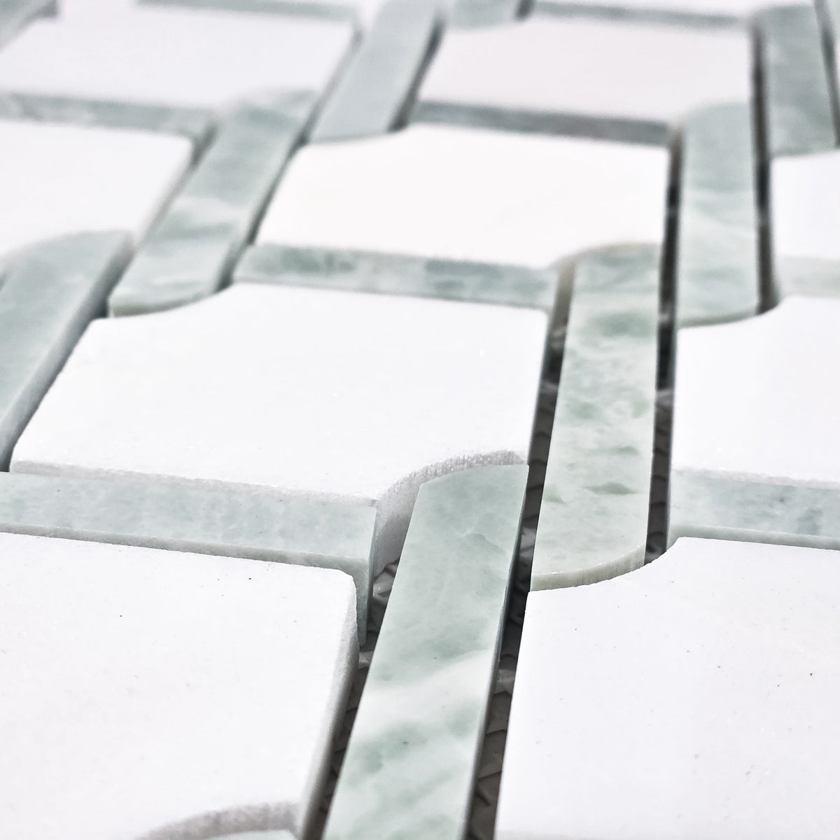 Elon Tile White Absolute tile arrangement — available at Surface Group