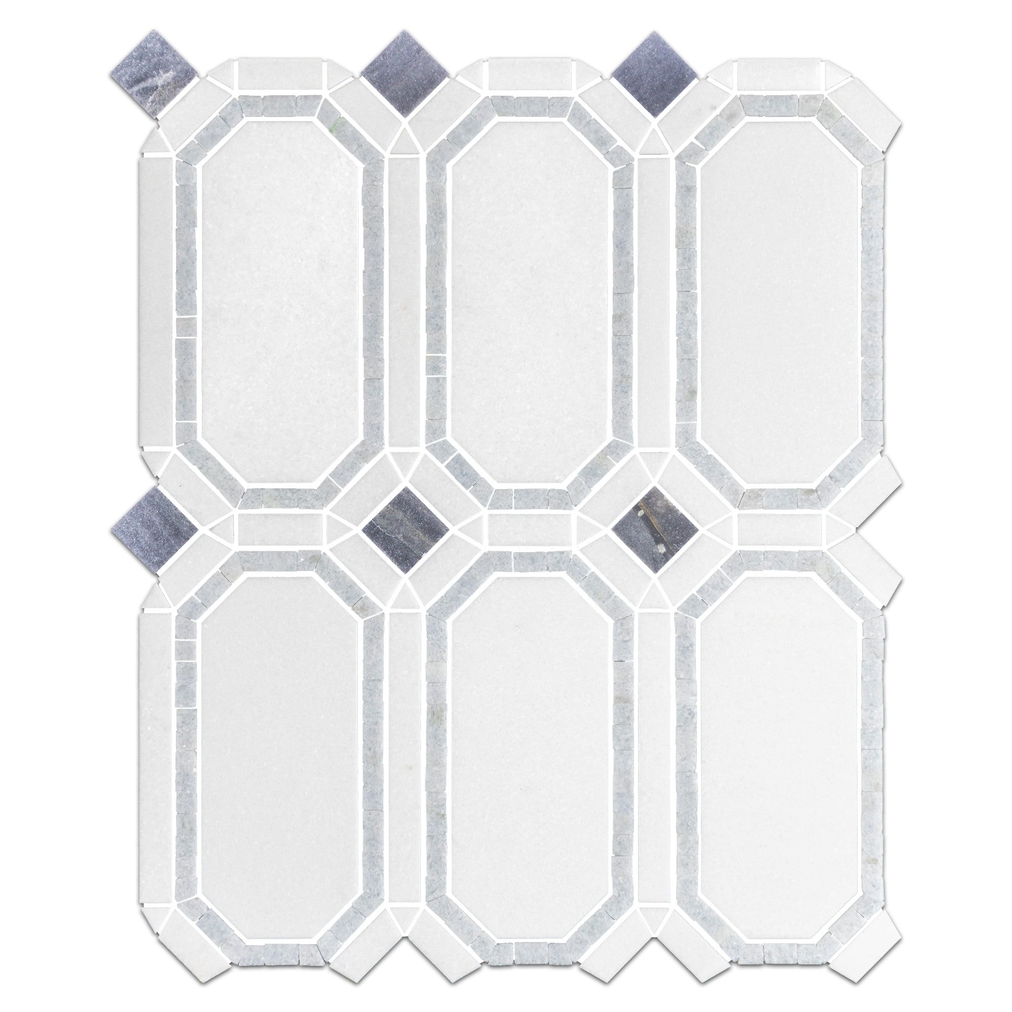 Elon Tile White Thassos Mosaic tile — available at Surface Group