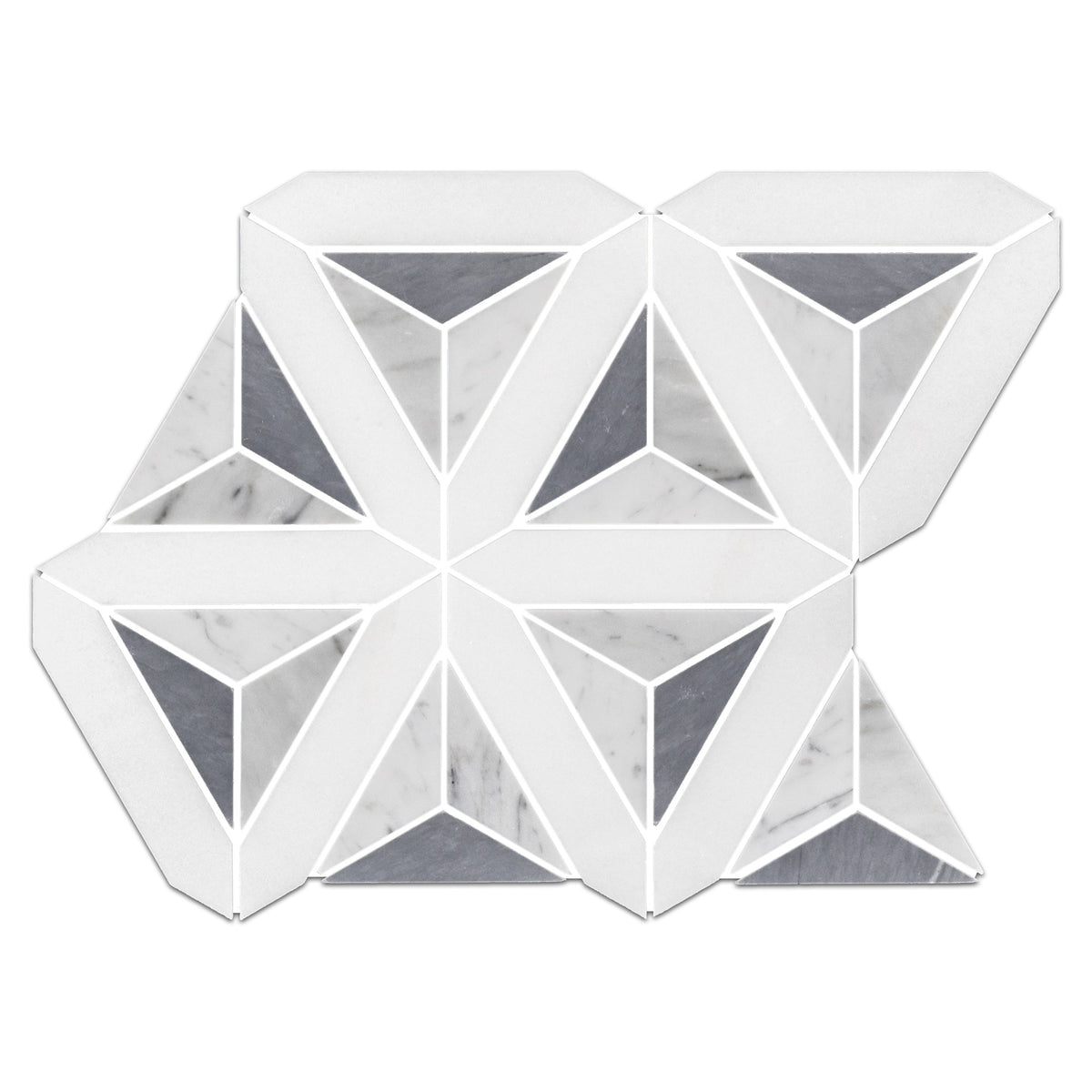 Elon Tile White Thassos Mosaic tile — available at Surface Group