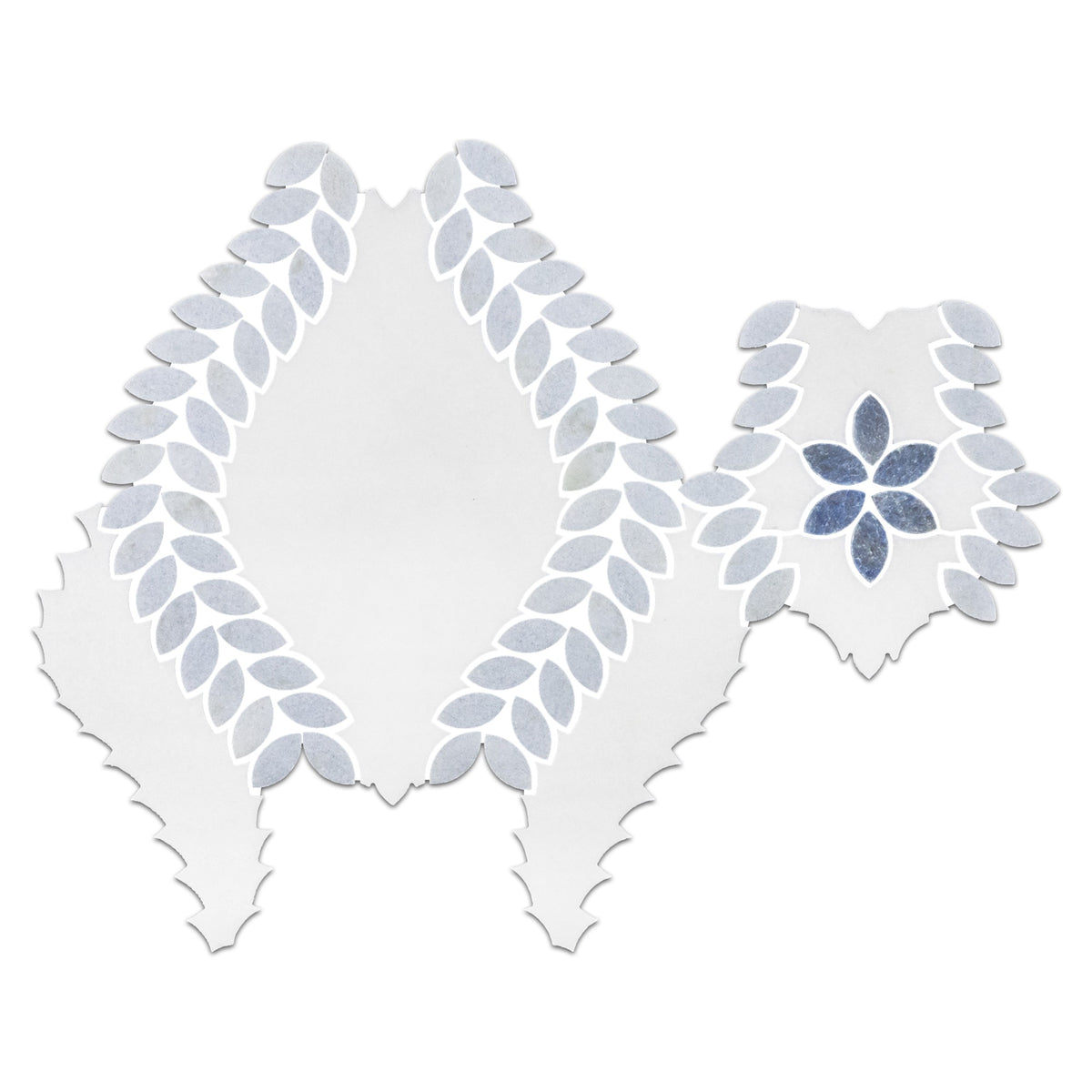 Elon Tile White Thassos Waterjet tile — available at Surface Group