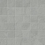 Essence Montauk Grey porcelain mosaic, top-down product view, 12"×12"×11/32" size. Premium porcelain for floors and walls.