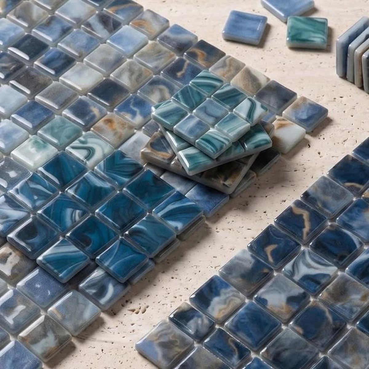 Aegean Shore Recycle Glass Mosaic