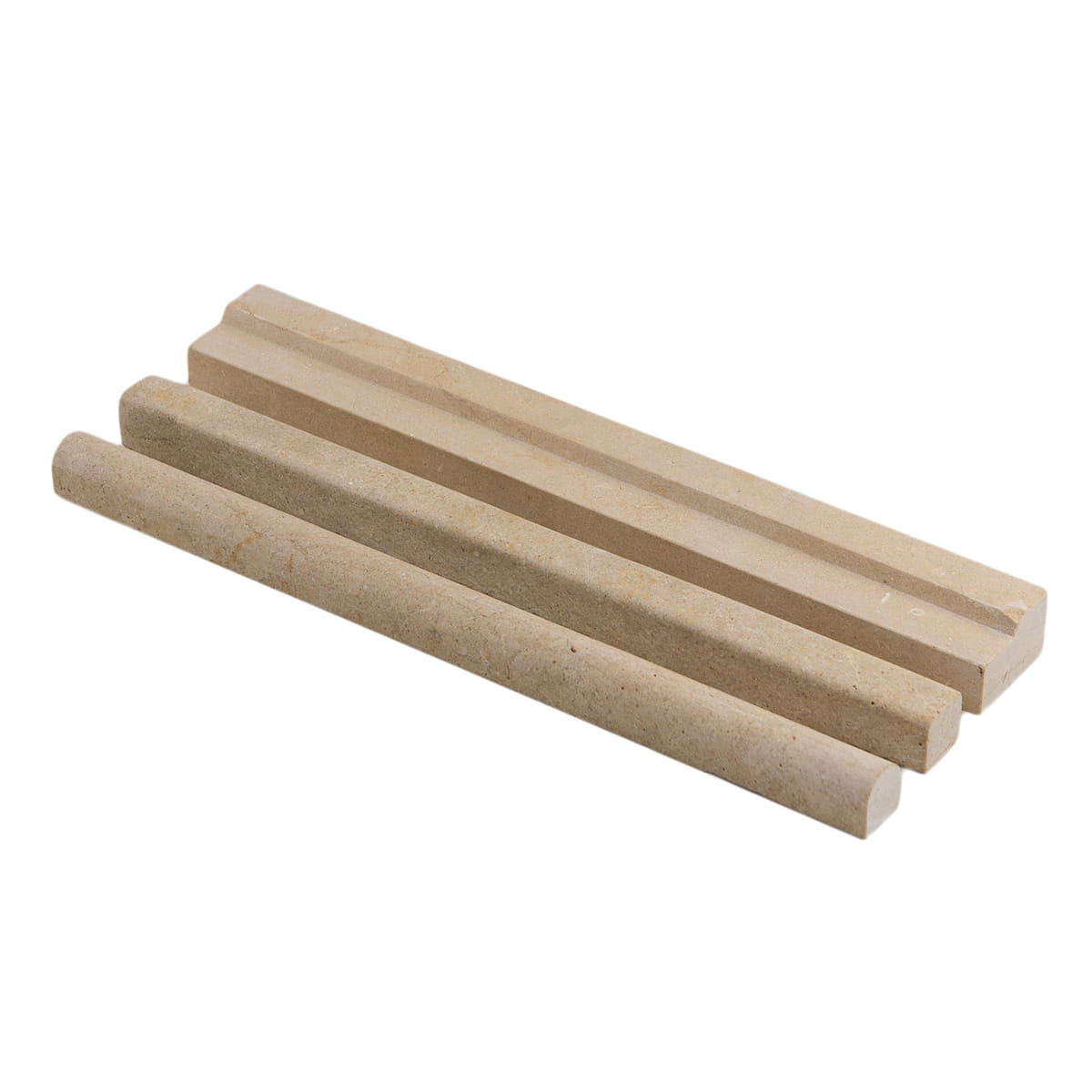 Antique Dore limestone chairrail trim, 1.625 x 12 inches, honed finish