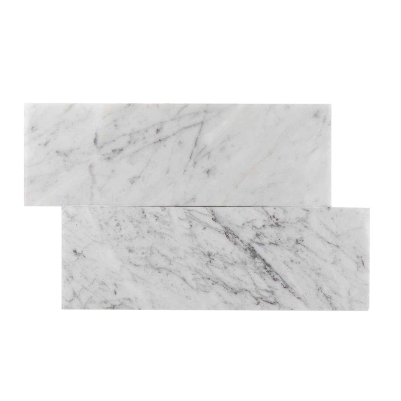Carrara Bianco antique-finished marble field tile - 4"x12"x3/8" dimensions