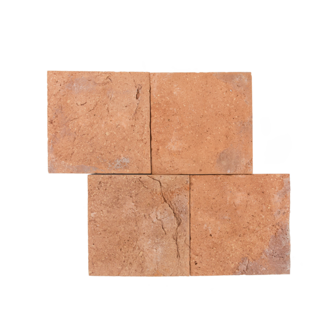 Reclaimed French Cotto ceramic squares with antique finish