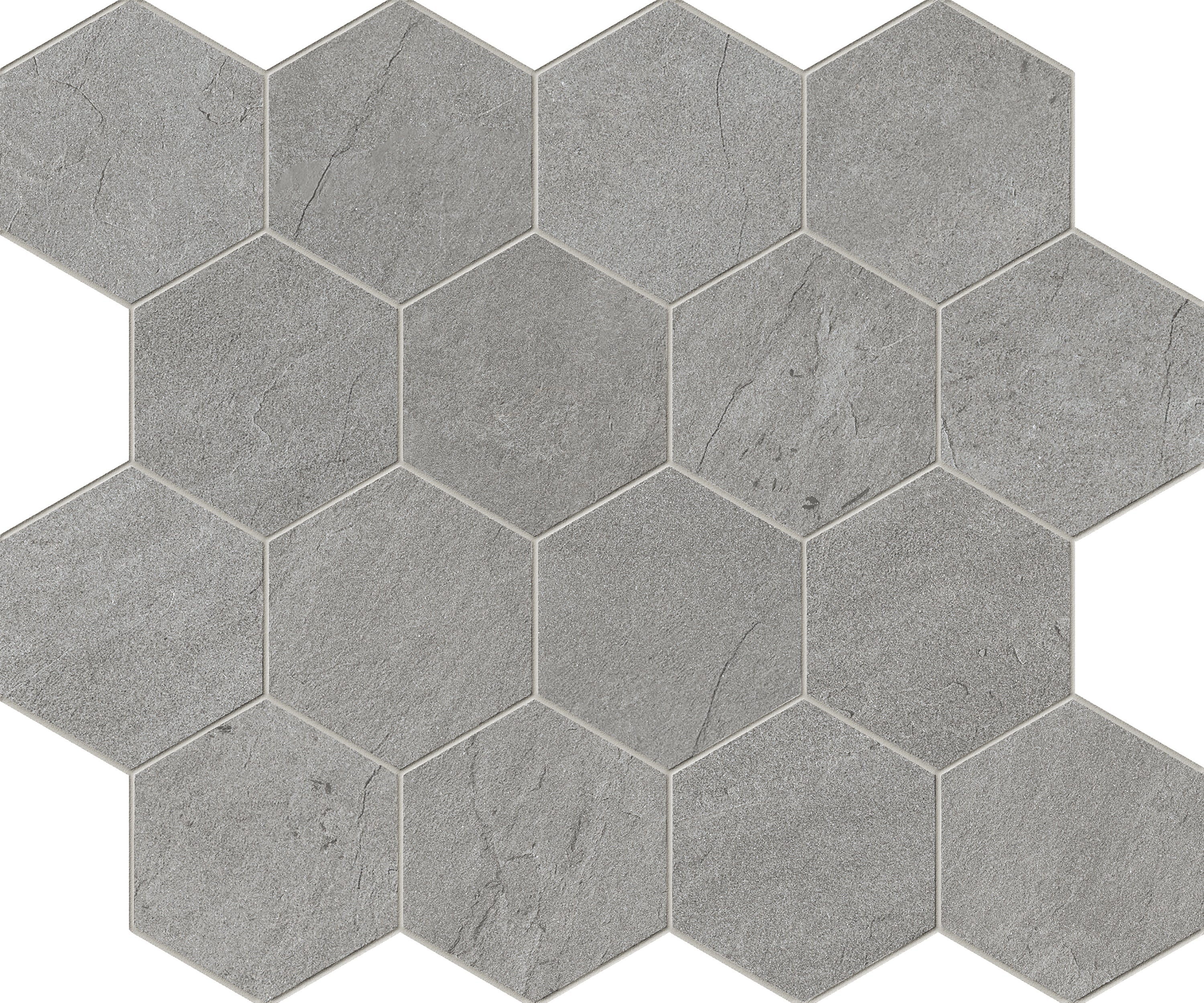 landmark 9mm bluestone blue select decors hexagon mosaic 12x10x9mm matte rectified porcelain tile distributed by surface group international