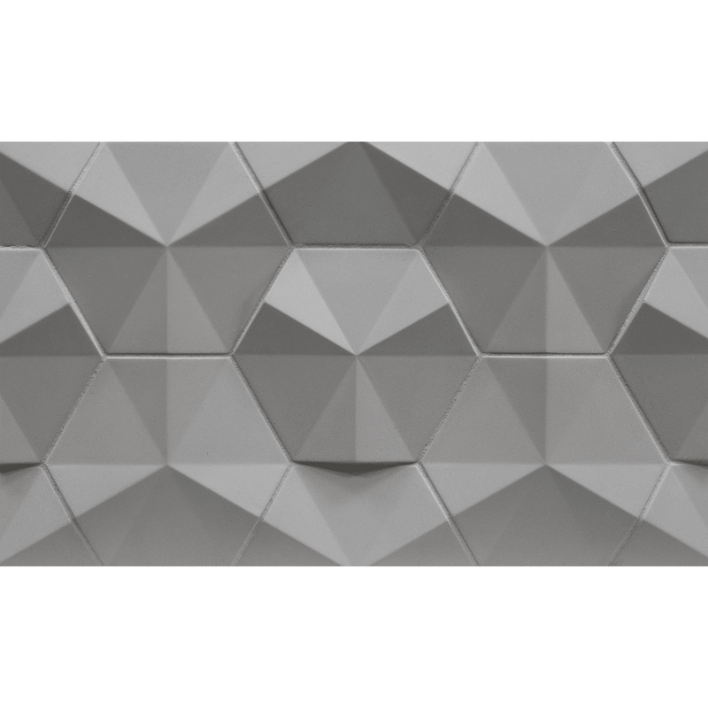CONTOURS: Grey Matter Fanfare Hexagon Field Tile (4" | matte)
