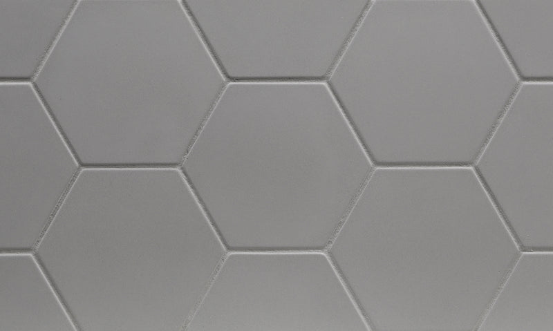 CONTOURS: Grey Matter Hexagon Field Tile (4" | matte)