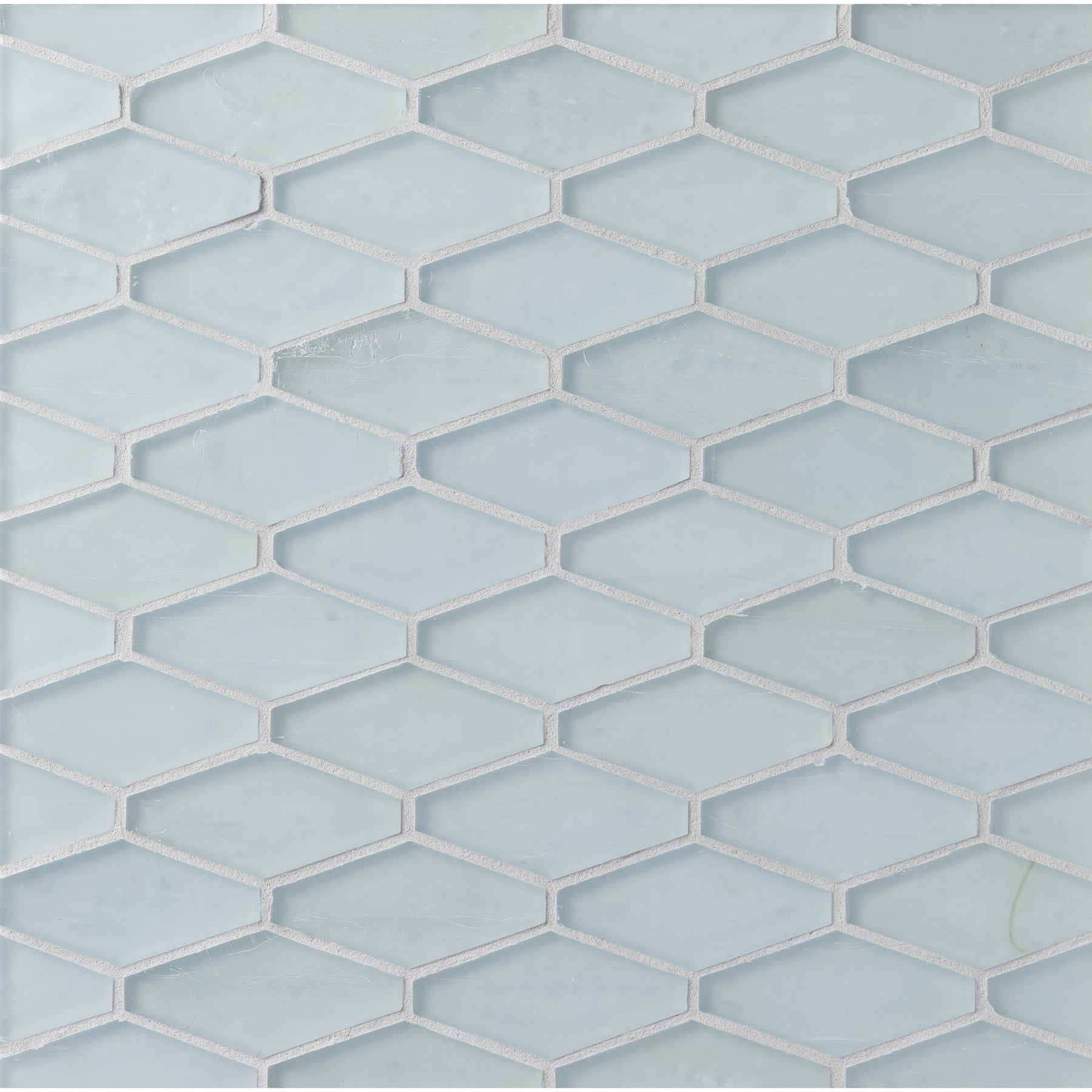 ELEMENTS: Baby Blue Mod Hex Elongated Hexagon Field Mosaic (9.45"x11.73" | silk)