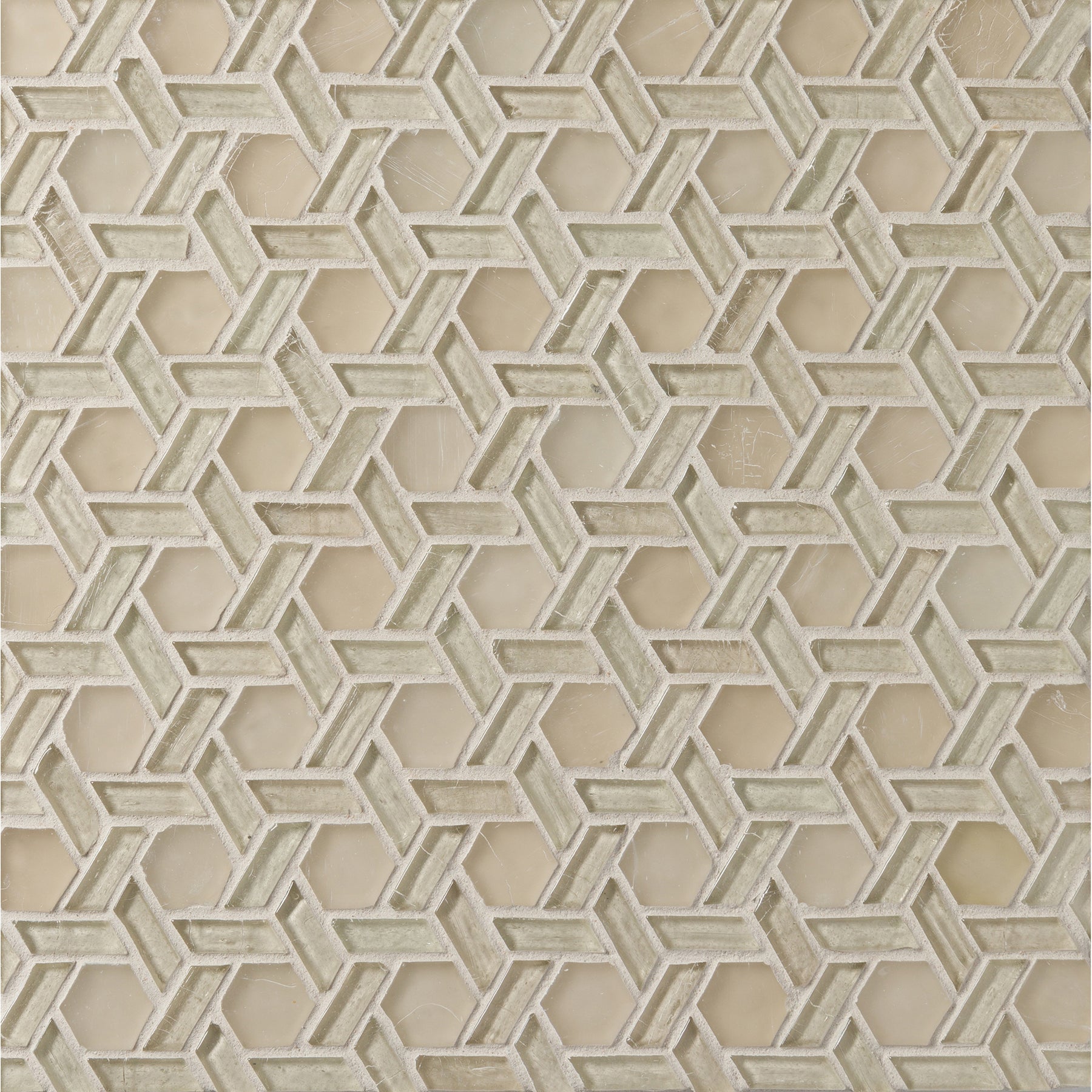 ELEMENTS: Miami Sand Cane Hexagonal Field Mosaic (12.32"x12.24" | mixed)