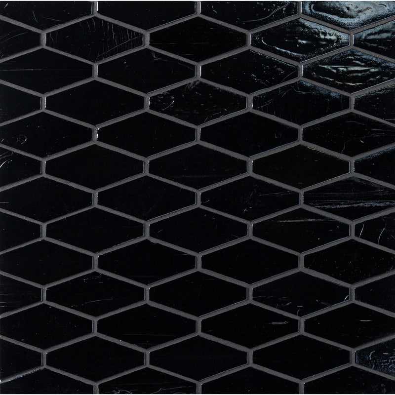 ELEMENTS: Night Sky Mod Hex Elongated Hexagon Field Mosaic (9.45"x11.73" | pearl)