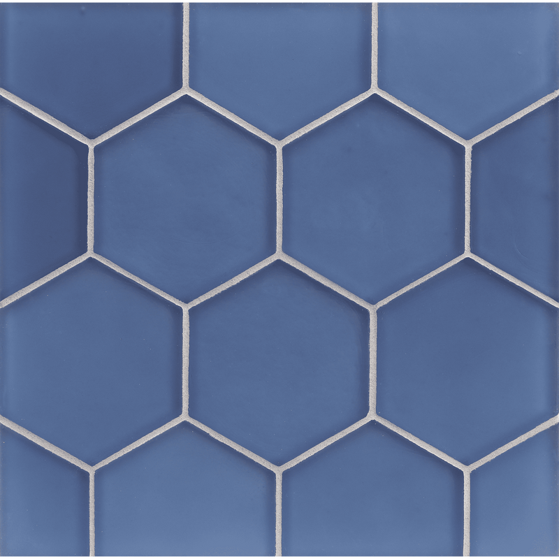 FLUX: Aqua Blue Hexagon Field Tile (4" | silk)