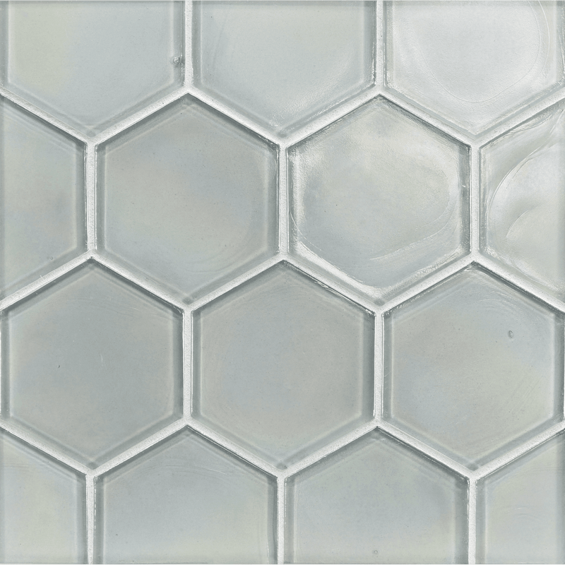 FLUX: Clear Hexagon Field Tile (4" | pearl)