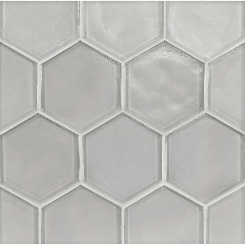 FLUX: Crystal Hexagon Field Tile (4" | pearl)