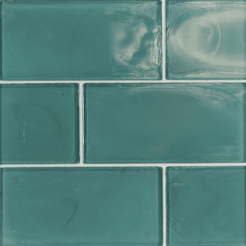 FLUX: Java Blue Rectangle Field Tile (4"x8" | pearl)