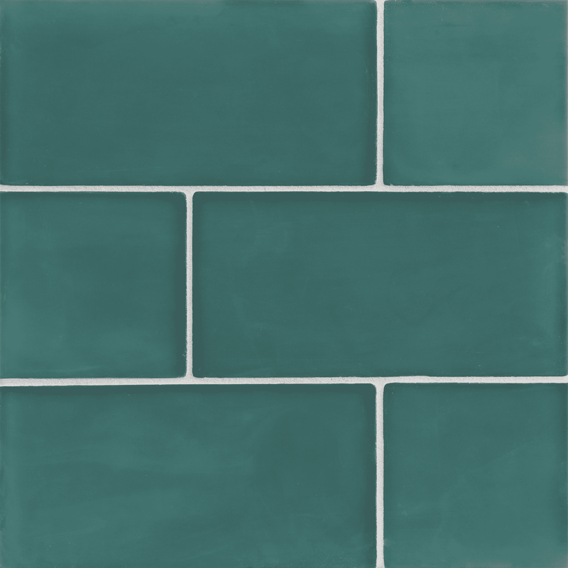 FLUX: Java Blue Rectangle Field Tile (4"x8" | silk)