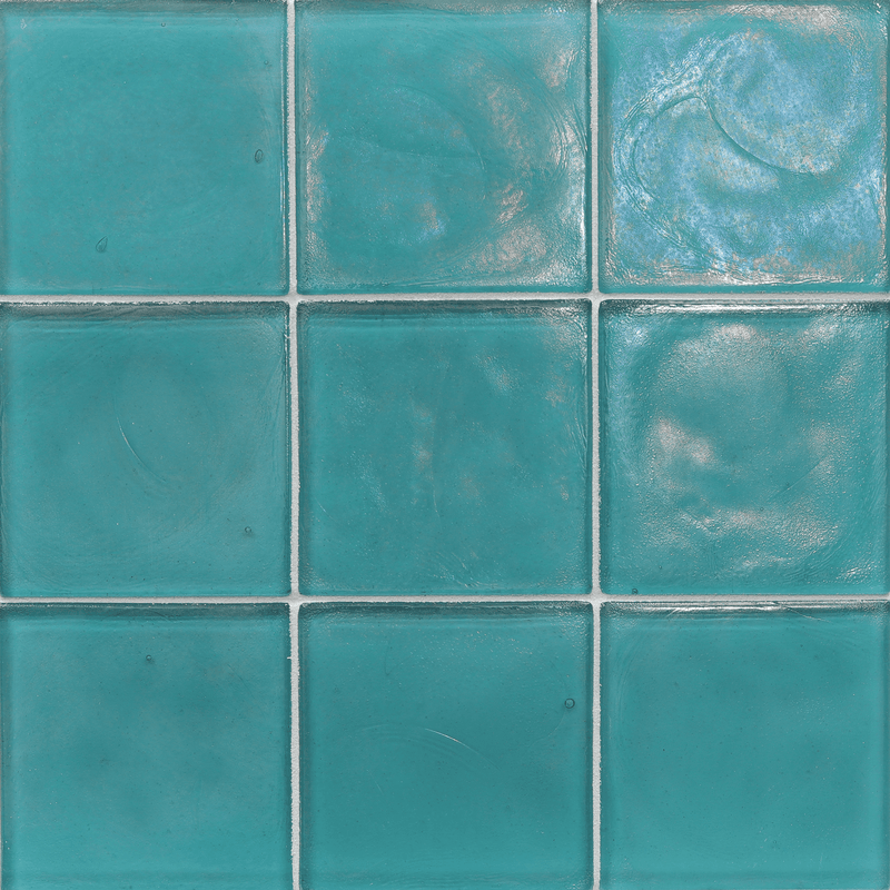 FLUX: Java Blue Square Field Tile (4"x4" | pearl)