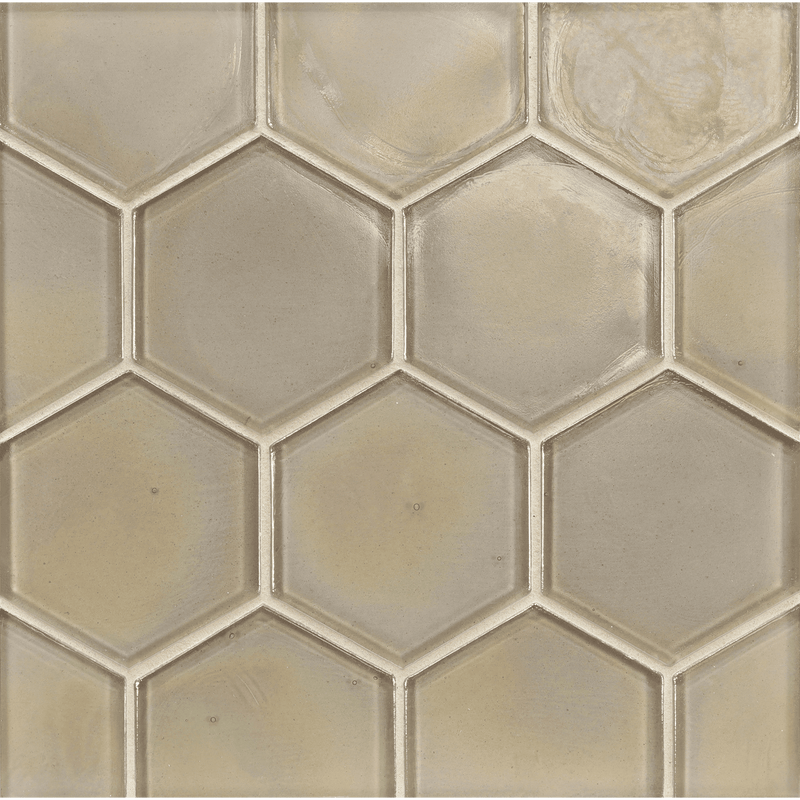 FLUX: Latte Hexagon Field Tile (4" | pearl)
