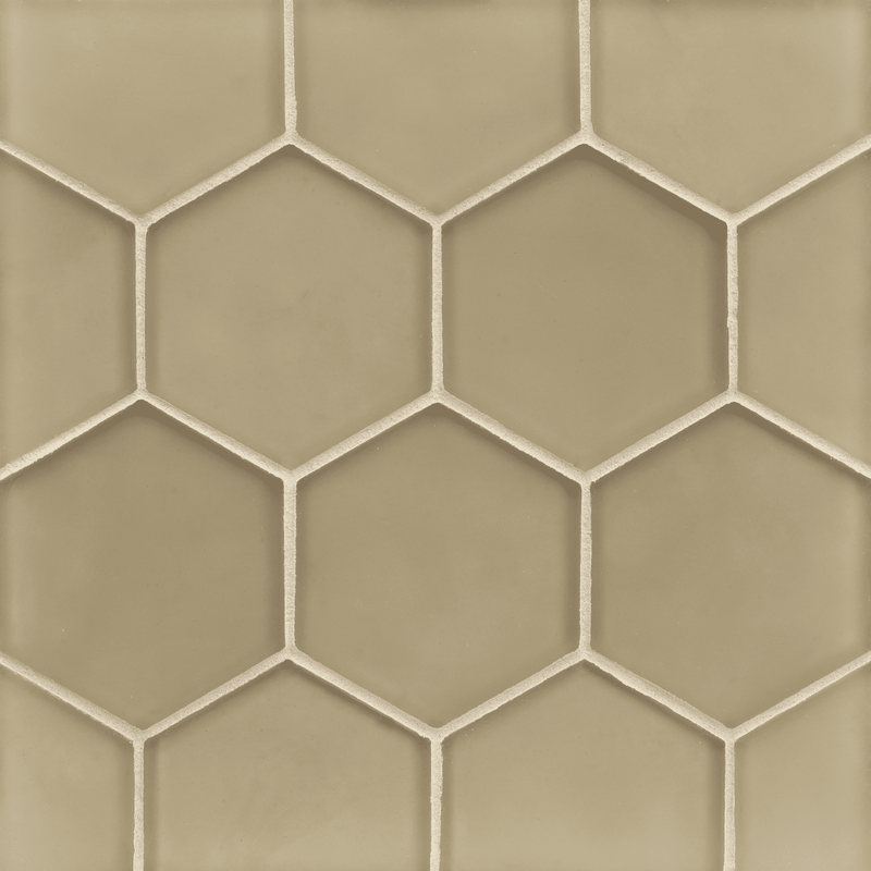 FLUX: Latte Hexagon Field Tile (4" | silk)