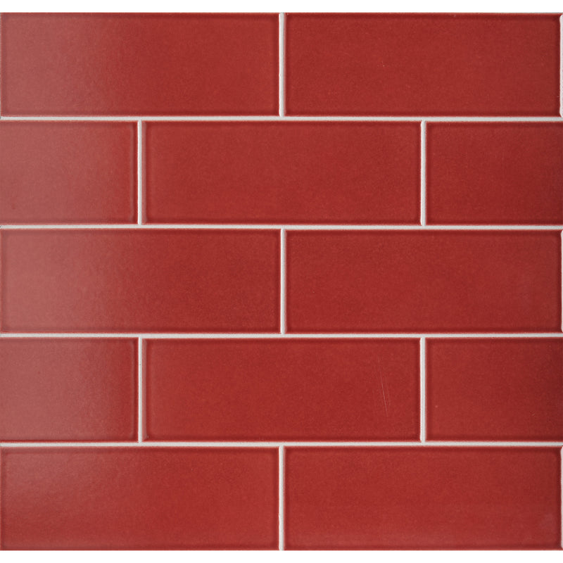 GRAPHITE: Carmine Red Rectangle Field Tile (3 1/2"x9 1/2" | glossy)
