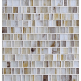 HAISEN: Light Walnut Barcode Offset Field Mosaic (12.54"x12.14" | silk)