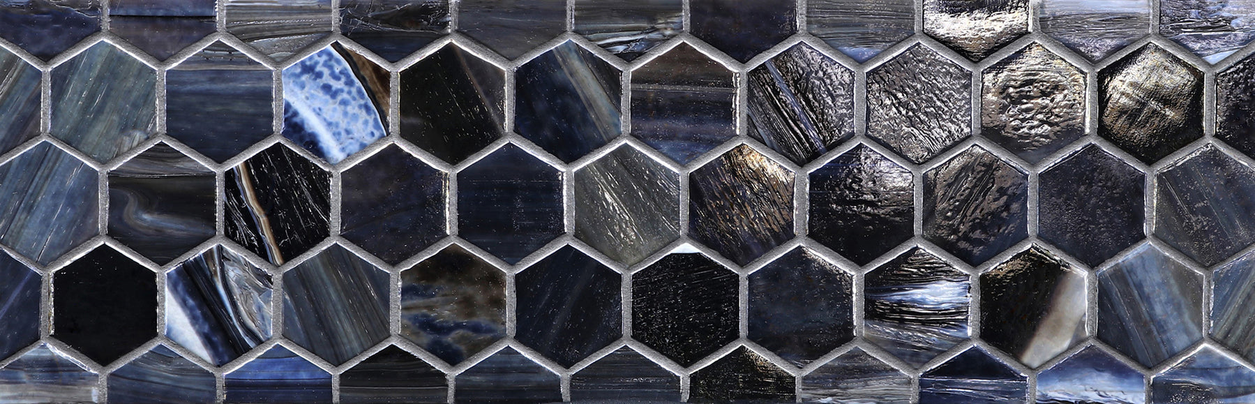 JAW: Abruzzo 2" Hexagonal Border Mosaic (11.64"x5.83" | pearl)