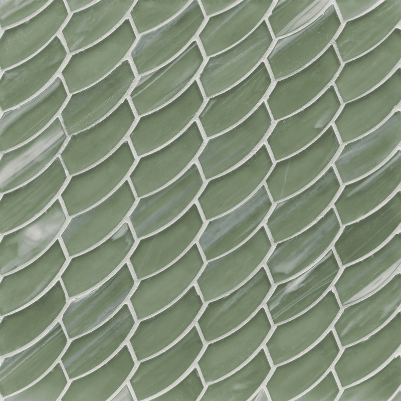 LUCE: Bamboo Garden Feather Offset Field Mosaic (10.41"x11.24" | silk)