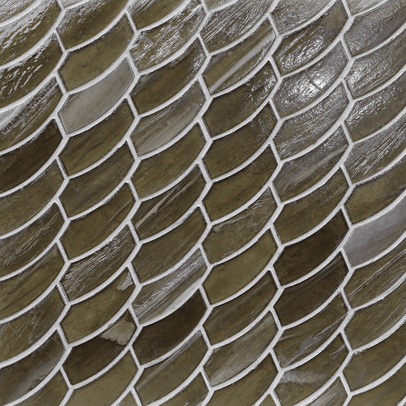 LUCE: Earthy Feather Offset Field Mosaic (10.41"x11.24" | pearl)