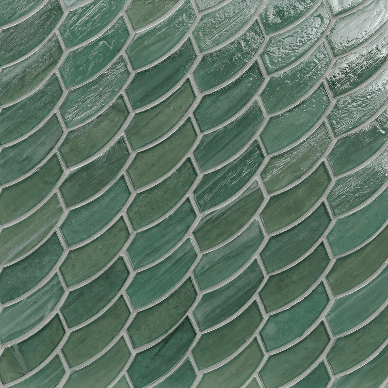 LUCE: Intrigue Feather Offset Field Mosaic (10.41"x11.24" | pearl)