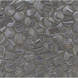 NAMIBIA: Dark Silver Ripples Penny Round Field Mosaic (12.01"x11.89" | matte)