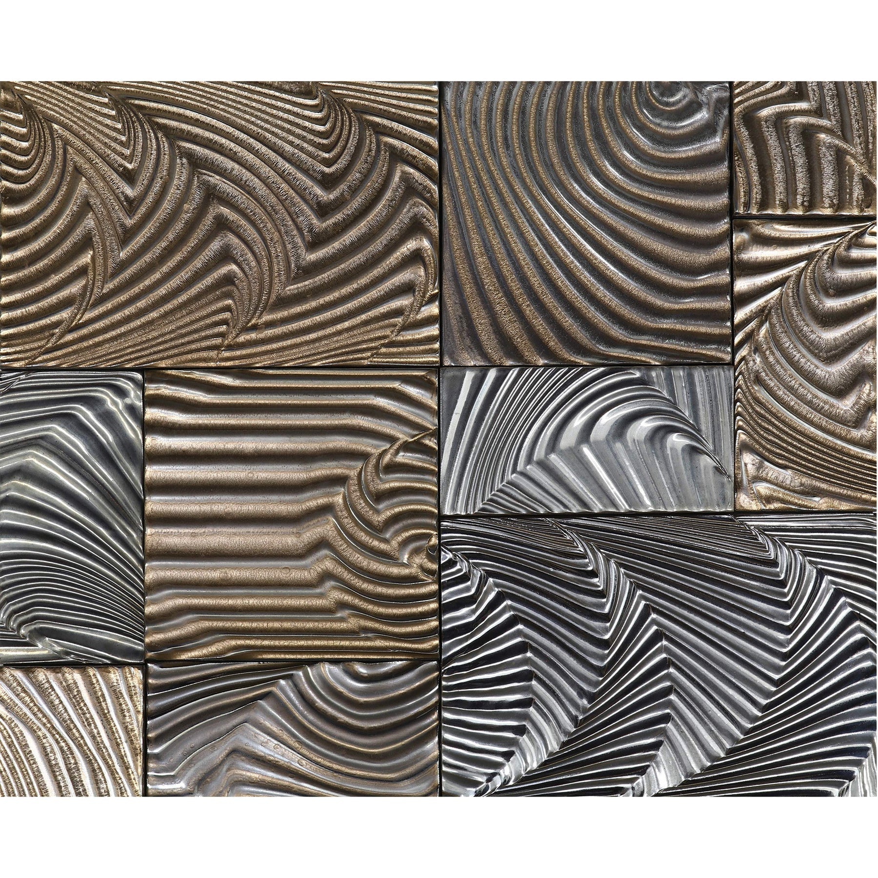 NAMIBIA: Sunset Bronze Dunes 3-Piece Rectangle Field Tile Pattern (4"x8,8"x8,8"x12" | matte)