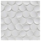 NAMIBIA: White Sand Crescent Penny Round Field Mosaic (11.18"x11.65" | matte)
