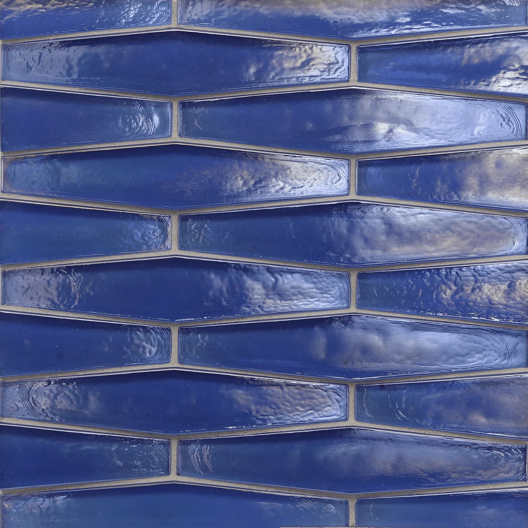 ORIGAMI FIELD: Aqua Blue Ambit Elongated Hexagon Field Tile (7/8 - 1-5/8"x8" | pearl)