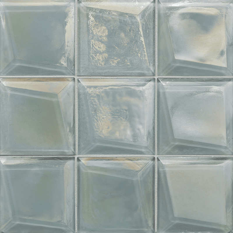 ORIGAMI FIELD: Clear Trapeze Square Field Tile (4"x4" | pearl)
