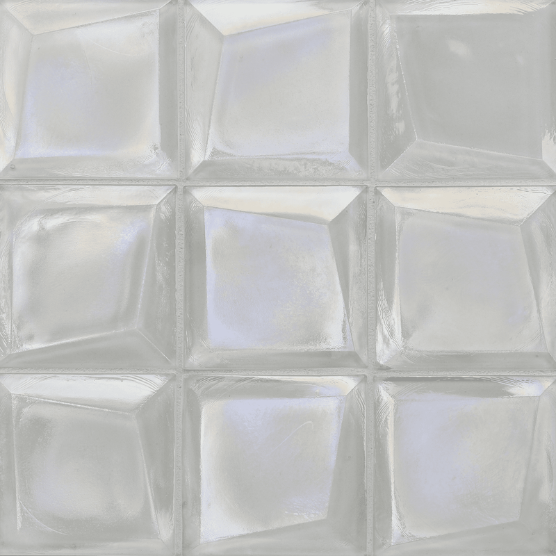 ORIGAMI FIELD: Crystal Trapeze Square Field Tile (4"x4" | pearl)