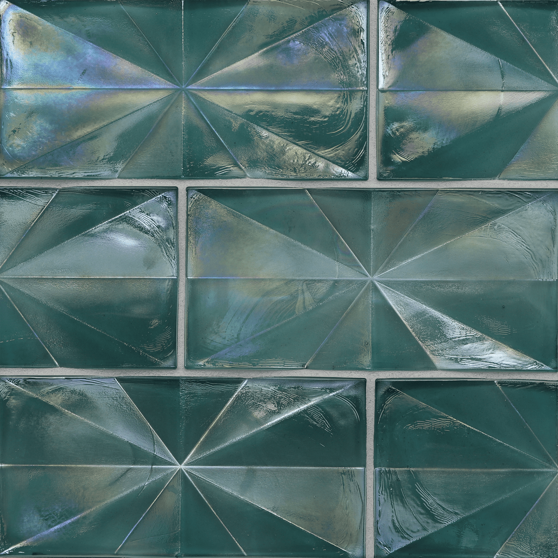 ORIGAMI FIELD: Java Blue Moxie Rectangle Field Tile (4"x8" | pearl)