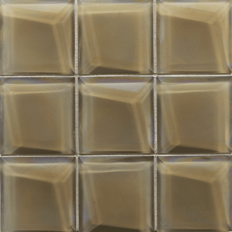 ORIGAMI FIELD: Latte Trapeze Square Field Tile (4"x4" | pearl)