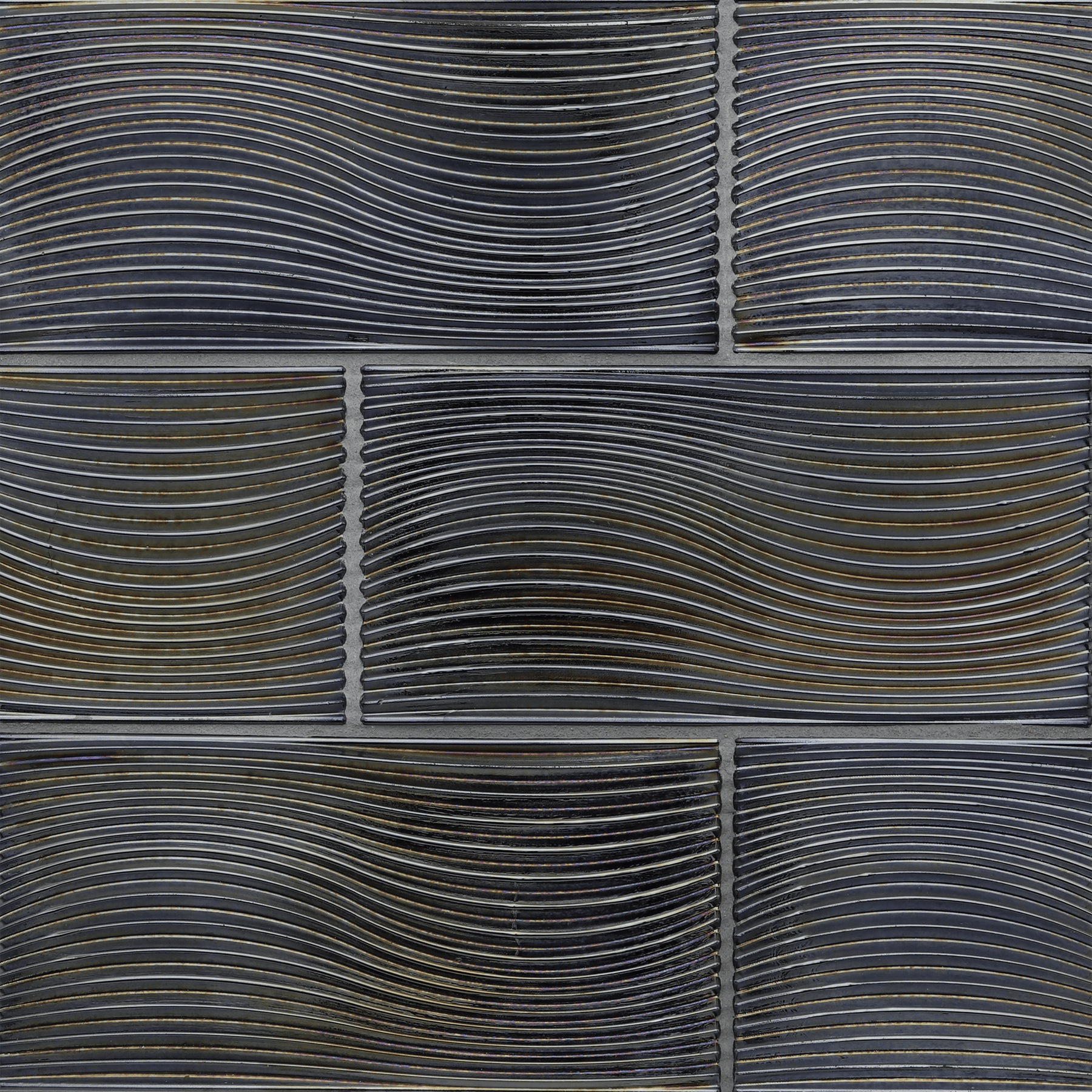 ORIGAMI FIELD: Midnight Black Verve Rectangle Field Tile (4"x8" | pearl)