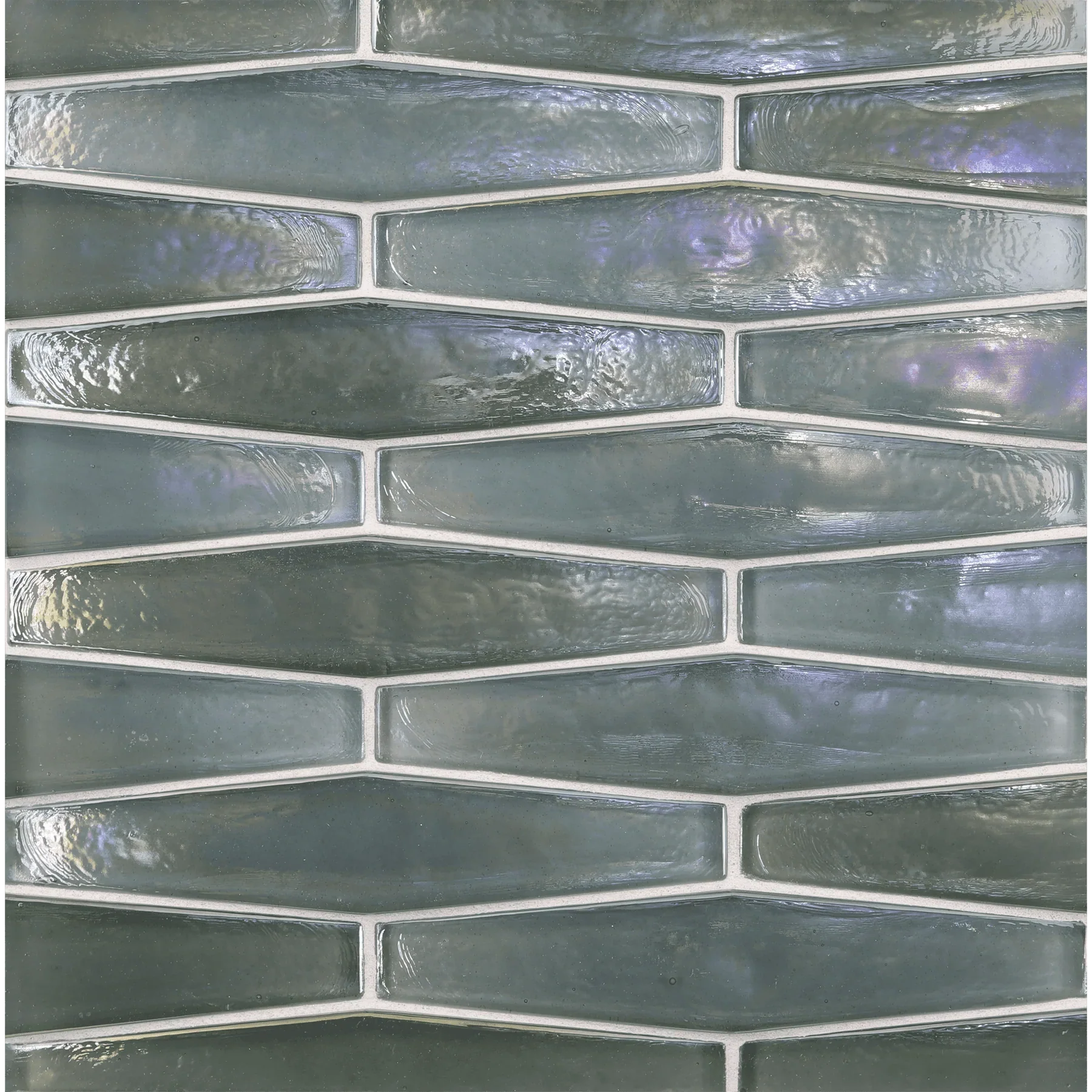 ORIGAMI FIELD: Silver Ambit Elongated Hexagon Field Tile (7/8 - 1-5/8"x8" | pearl)