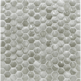 ORIGAMI MOSAIC: Ivory Sway Hexagonal Field Mosaic (12.38"x12.51" | pearl)