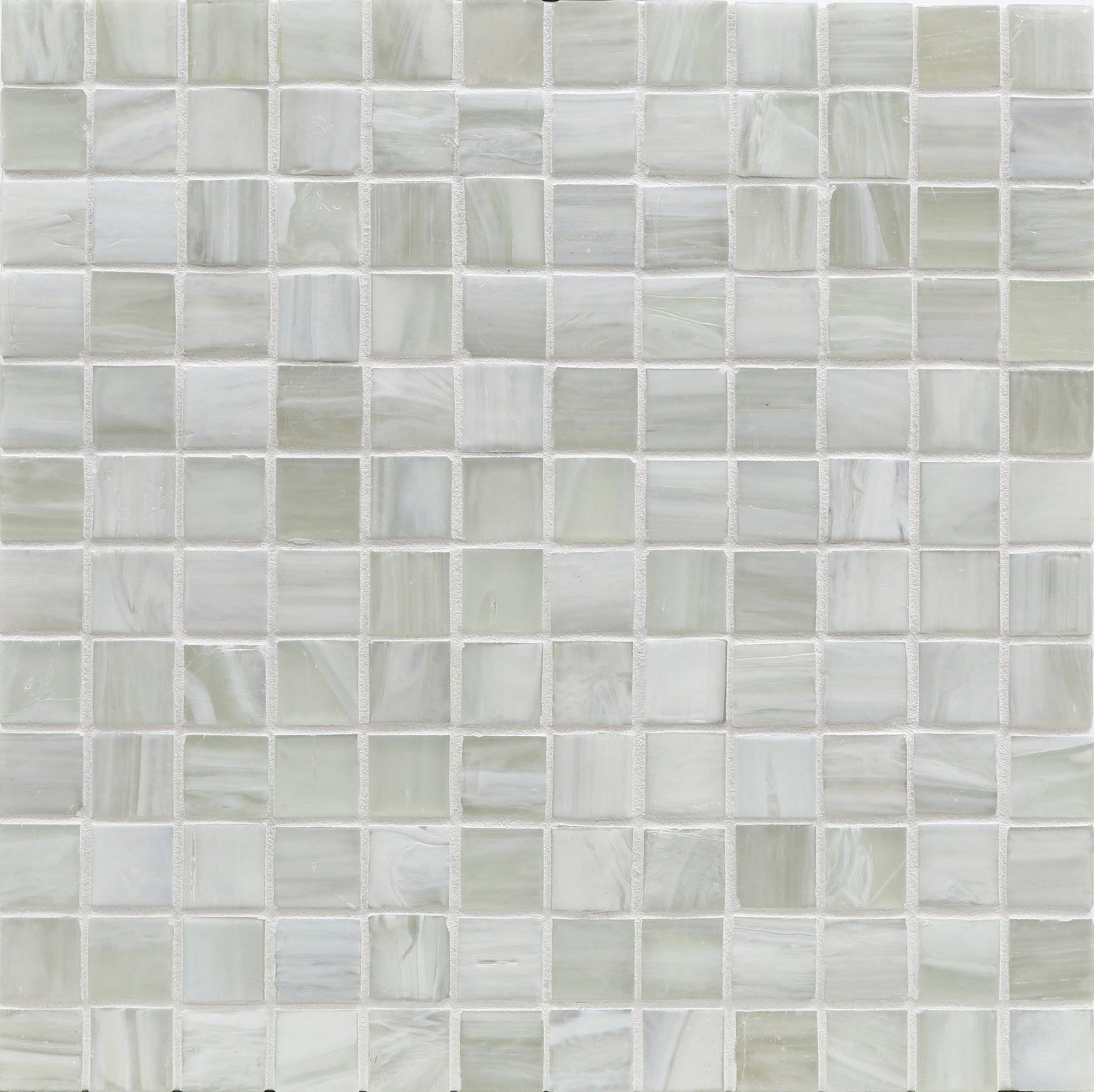SHIBUI: Bleached White 1"x1" Straight Stack Field Mosaic (12.51"x12.51" | silk)