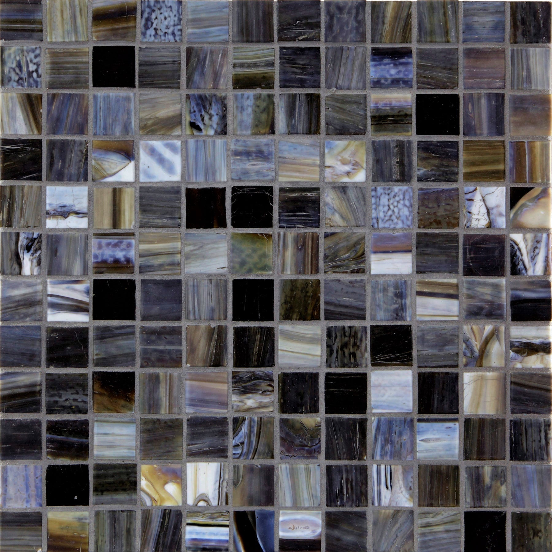 SHIBUI: Roman Earth 1"x1" Straight Stack Field Mosaic (12.51"x12.51" | silk)