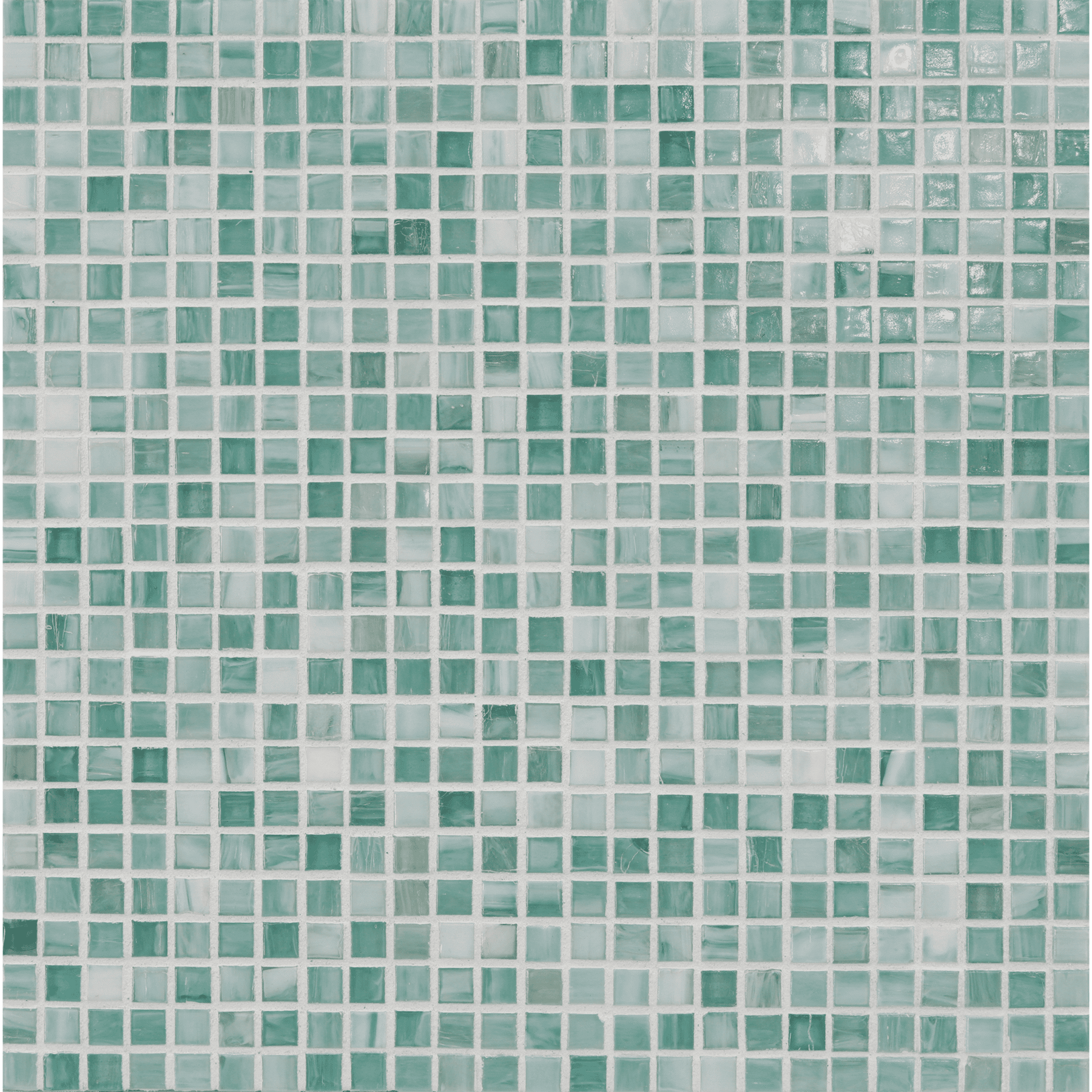 SHIBUI: Soft Teal 0.5"x0.5" Straight Stack Field Mosaic (12.52"x12.52" | natural)