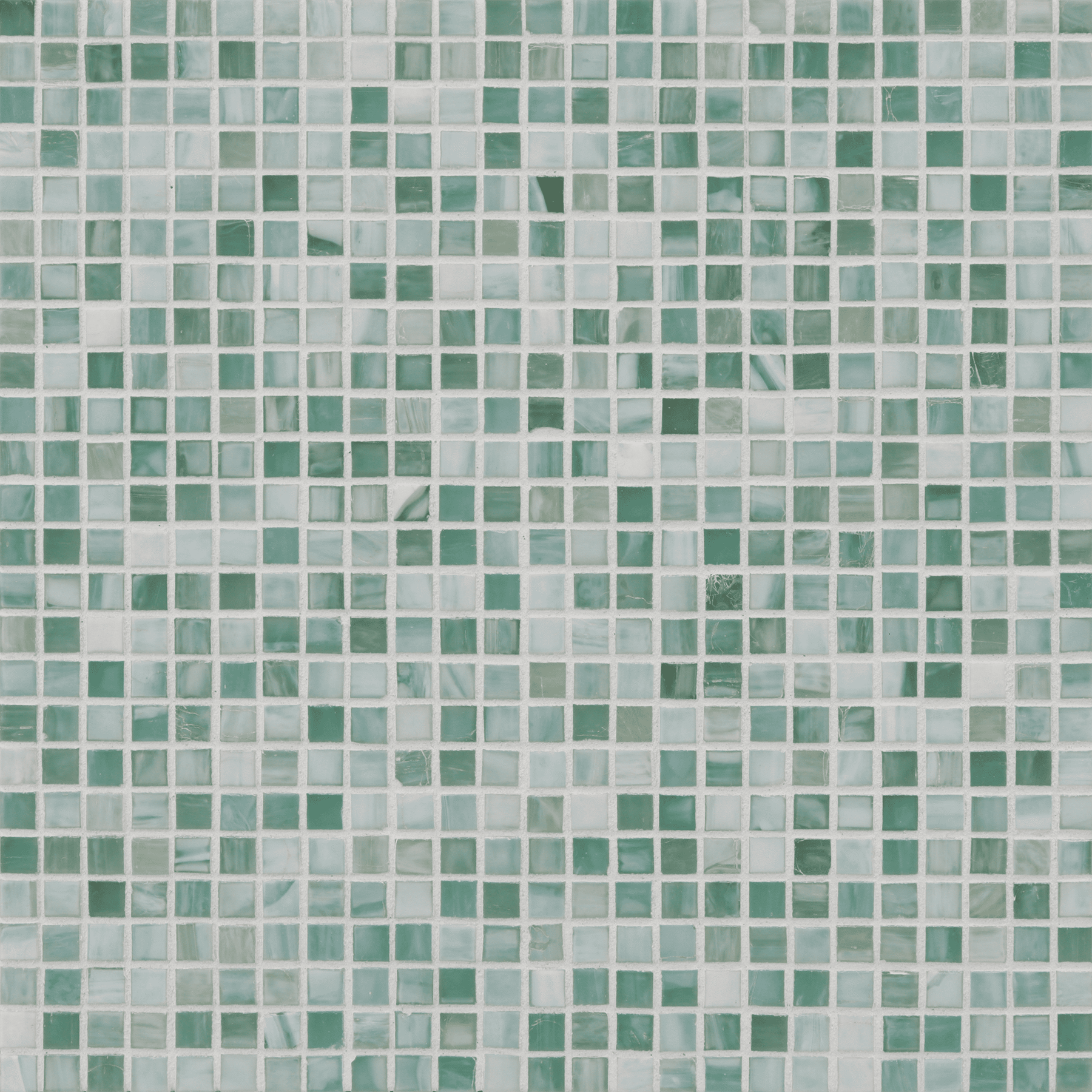 SHIBUI: Soft Teal 0.5"x0.5" Straight Stack Field Mosaic (12.52"x12.52" | silk)