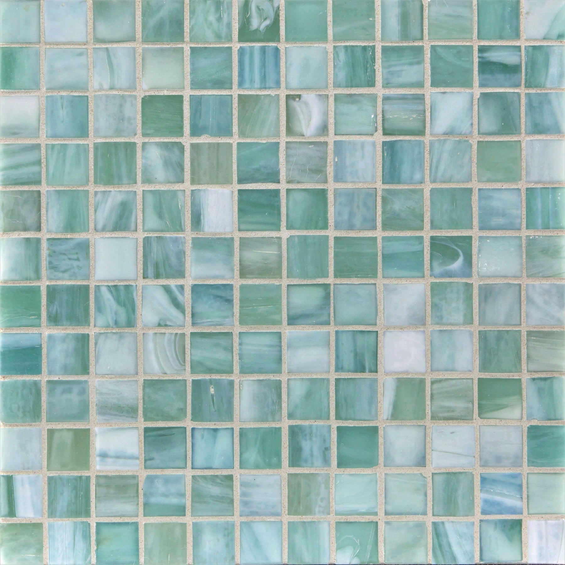 SHIBUI: Soft Teal 1"x1" Straight Stack Field Mosaic (12.51"x12.51" | silk)