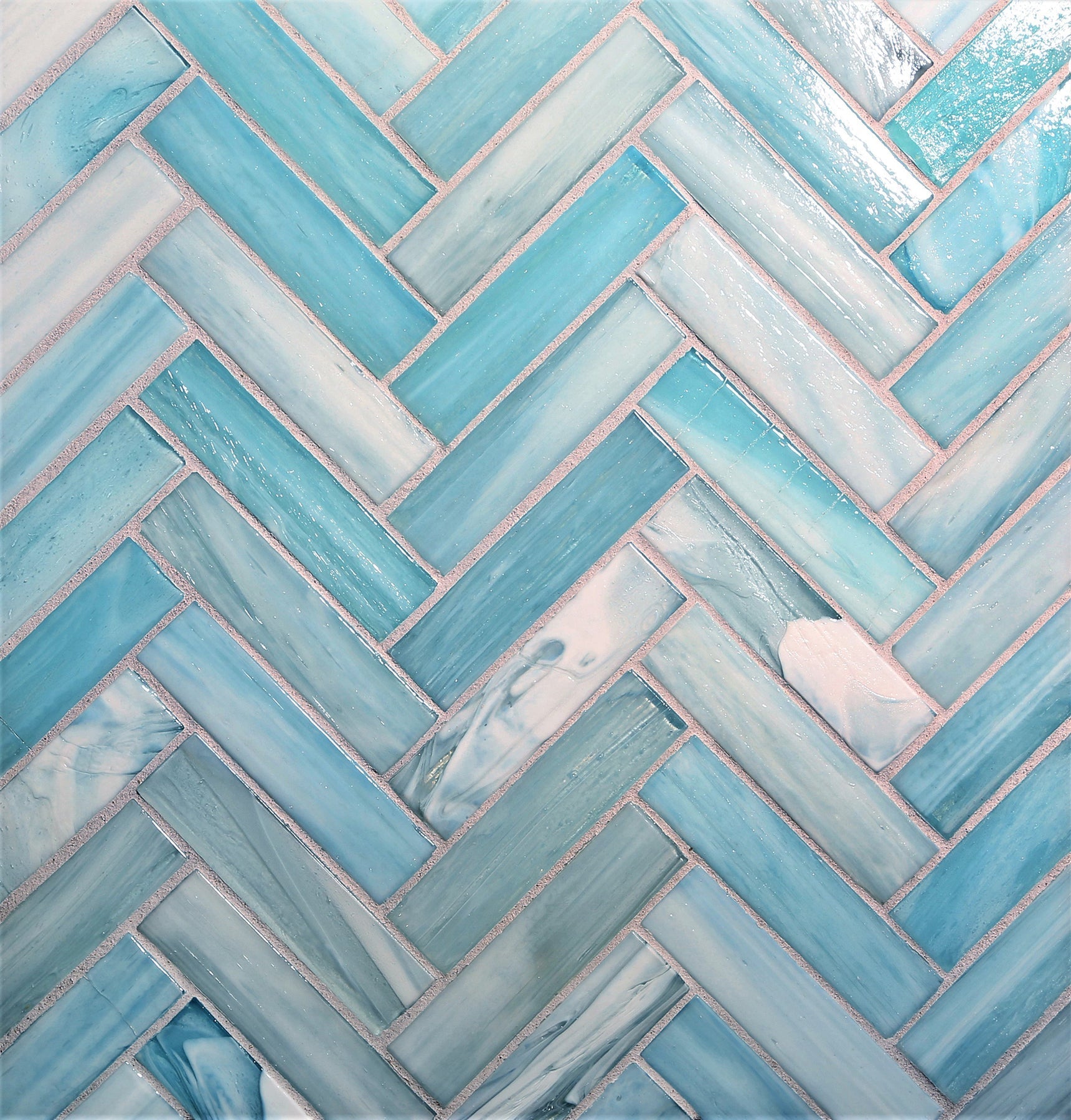 SHIBUI: Zinc 1"x4" Herringbone Field Mosaic (9.92"x12.41" | natural)
