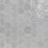 SHINJU: Moonstone Cambric Hexagonal Field Mosaic (9.96"x11.5" | semi glossy)
