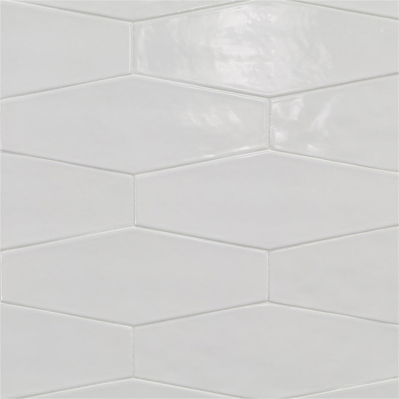 SHINJU MIRAI: Kumamoto Smooth Elongated Hexagon Field Tile (3 1/2"x9 1/2" | glossy)