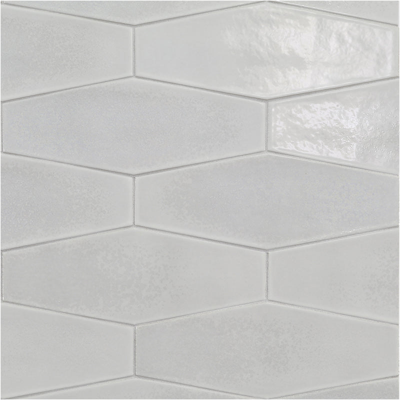SHINJU MIRAI: Kushi Smooth Elongated Hexagon Field Tile (3 1/2"x9 1/2" | glossy)