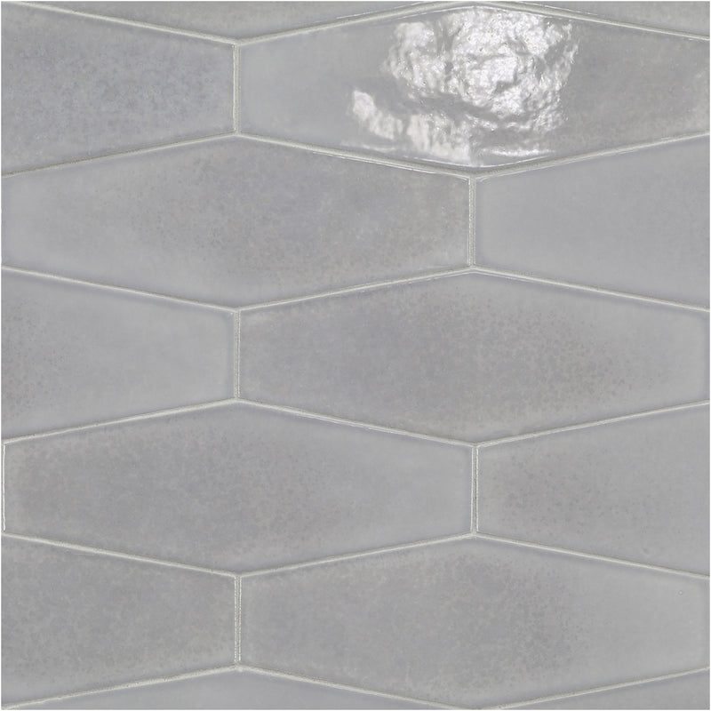 SHINJU MIRAI: Moonstone Smooth Elongated Hexagon Field Tile (3 1/2"x9 1/2" | glossy)